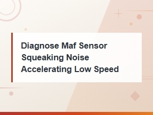 Diagnose Maf Sensor Squeaking Noise at Low Speed