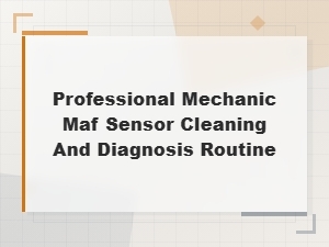 Professional Maf Sensor Cleaning and Diagnosis Routine Guide